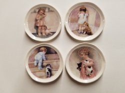 Babies w/ Puppies & Kitten Dishes