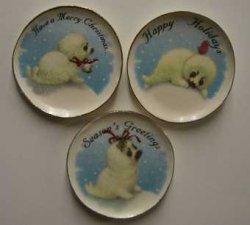 Christmas Baby Seals Dishes