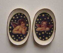 Oval Angel with Stars Dishes