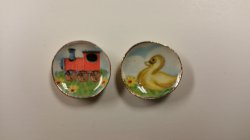Small Toy Train & Duck Plates