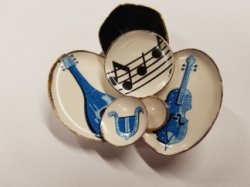 Ceramic Dinnerware Pin - Music