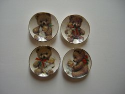 Christmas Bears with Angels Dishes