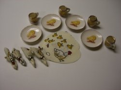 8 Piece Chicks Dinner Set with Placemats & Napkins