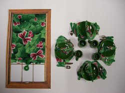 Designer Window Shade Set - Holly With Bows