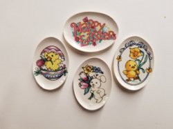 4 Happy Easter Oval Platters