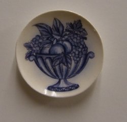 Blue Bowl of Fruit Dish
