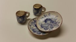 2 Plates & Mugs - Blue Fruit