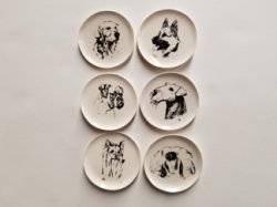 Black & White Dog Head Dishes