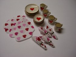 12 Piece Dinner set with Placemats & Napkins - White Valentine
