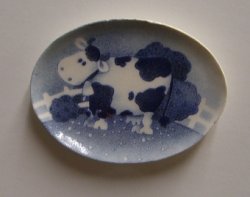 Blue Cow Dish