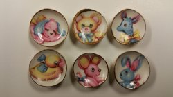 Small 6 Toy Animals Plates