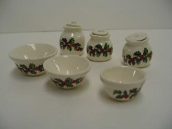 Crescent Holly Canisters & Bowls