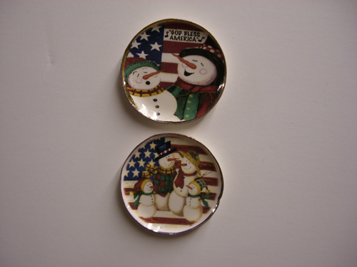Flag Snowmen Dishes - Click Image to Close
