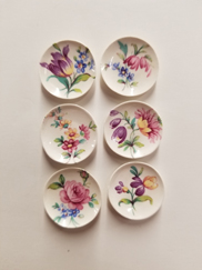 6 Pink & Lavender Flower Plates