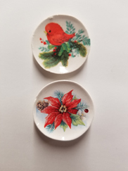 Bird and Poinsettia Dishes