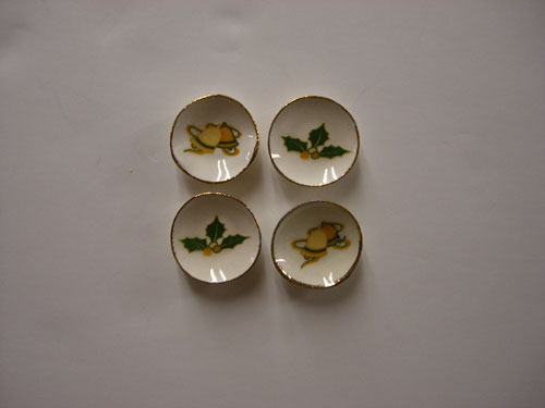 Small Holly & Bells Dish Set - Click Image to Close